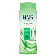 Шампунь ультра уход Марки HAIR для нормальных и жирных волос АЛОЭ 600 ml x 12 ББ01181