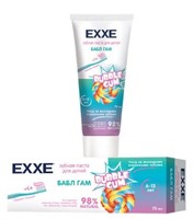 EXXE Детская зубная паста с кальцием "Бабл гам", 75 мл (с 6 лет) С0007091