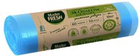 Master FRESH ЭКОпакеты д/мусора 70% RECYCLING с усиленными завязками 60л/10шт (голубые) 23мкм ПСД=34мкм пвд С0006855