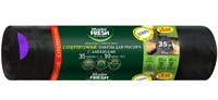Master FRESH пакеты д/мусора суперпрочные с завязками 35л, 10шт (ЧЕРНЫЕ) 25мкм усиленное дно С0007141