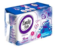 Emily STYLE PREMIUM прокладки критика анионовые NIGHT 7шт УЛЬТРАТОНКИЕ, удлиненные, max впитываемость, двойные крылья, с бортиками С0007449, С0008241