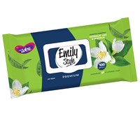 Emily Style PREMIUM by Fresh idea влажные салфетки ЗЕЛЕНЫЙ ЧАЙ С ЖАСМИНОМ с крышкой 100шт С0008012