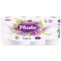 ТБ Plushe Deluxe Light 'Сирень", 8 рул.*15 м, 3 слоя, белый,фиолет, аром, 8 в уп 11952