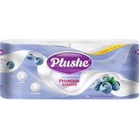 ТБ Plushe Premium Aroma "Frosted Blueberry", 15 м, 8 рул, 3 сл, 8 в упак, аромат, цв тисн 73149