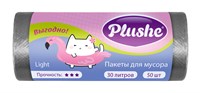 ММ Plushe ПНД 30л (23,5+2*11,5*49), 50шт, 4,5мкм, light, чёрн, 50 в кор 19032