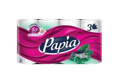 Т/Бумага PAPIA Тропическая экзотика  3сл/8рул/7бл. в уп ББ01364 - фото 16030