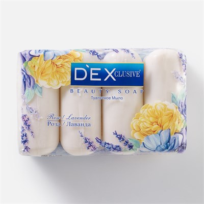 DEX CLUSIVE  мыло  ( Роза-Лаванда ) 4шт.* 85 гр. экопакет,в уп. 24шт. ББ01569 - фото 16319