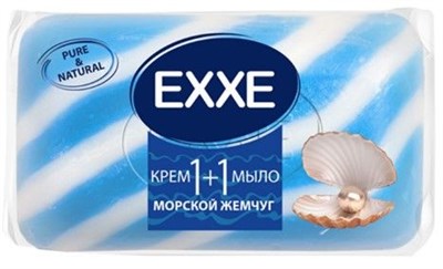 EXXE Крем-мыло 1+1 "Морской жемчуг" (СИНЕЕ полосатое), 90г х 1штука С0007674 - фото 17192