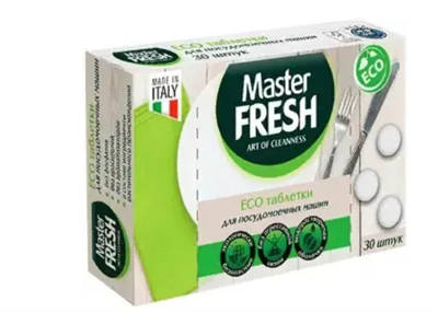 Master FRESH таблетки для п/м машины ECO/в растворимой оболочке, 30 шт. ЭКО ПРОДУКТ !!! С0007098 - фото 17268