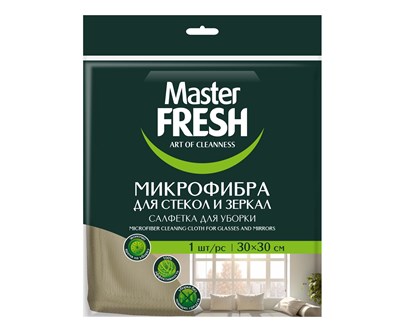 Master FRESH МИКРОФИБРА для стекол и зеркал, 1шт. (30*30см) ЛАТУНЬ С0008039 - фото 17318