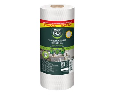 УНИВЕРСАЛЬНЫЕ ПОЛОТЕНЦА Master FRESH в рулоне (СОТЫ) 60 шт. 25*30см 70% вискозы! Увеличенная плотность и размер С0006861 - фото 17328