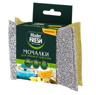 Мочалки для посуды Master Fresh для эмали и тефлона, 2шт. С0007958, С0006308 - фото 17338
