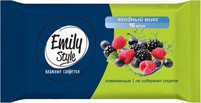 Emily Style Универсальные влажные салфетки ЯГОДНЫЙ МИКС 15шт tfKkHc1ngZk8tyFuraPw80 - фото 17513