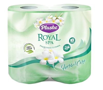 ТБ Plushe Royal Spa Herbal Care 2сл. 4рул*23м, салатовая,аром.,10 в уп. 13860 - фото 17562