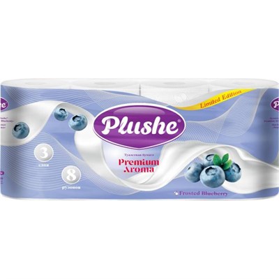ТБ Plushe Premium Aroma "Frosted Blueberry", 15 м, 8 рул, 3 сл, 8 в упак, аромат, цв тисн 73149 - фото 17578