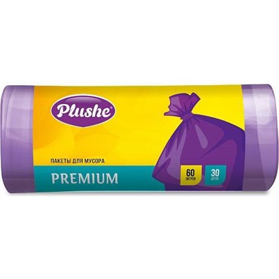 ММ Plushe Premium ПНД 60л (29+2*14*68), 30шт, 11мкм, фиолет, 35 в кор 19538 - фото 17592