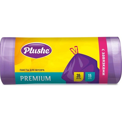 ММ Plushe Premium ПНД 60л (60*70), 10шт, с завяз, 19мкм, фиолет, 35 в кор 19541 - фото 17625