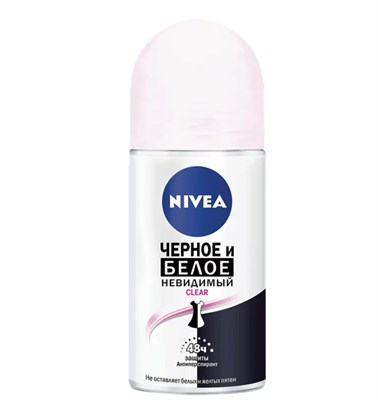 NIVEA ДЕЗ  РОЛИК ЖЕН НЕВИДИМАЯ ЗАЩИТА Д/ЧЕРНОГО И БЕЛОГО CLEAR 50 МЛ*6/12 45iTvtHjj7xv1jSopkKJ-3 - фото 24480
