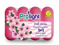 Мыло туалетное с увлажняющим кремом PROLIGHT 1+1 Розовая мечта, 4Х80 гр. (эко-пак) ББ01626